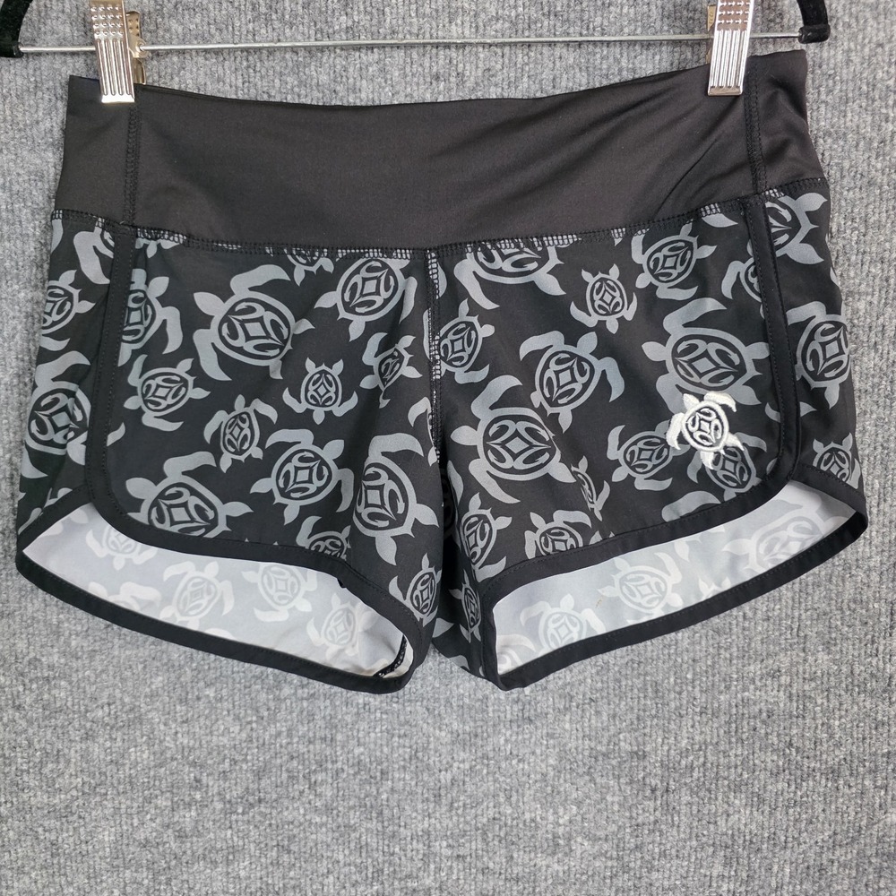 Maui Built Womens Shorts M Dolphin Running Sea Turtles Lined Zip Pocket Beach